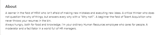 good hr linkedin summary