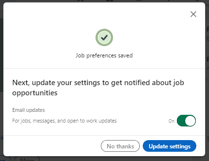 linkedin job notifications

