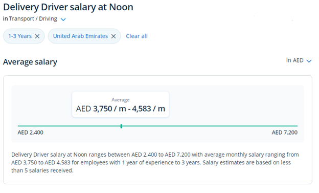 Noon Driver Jobs income