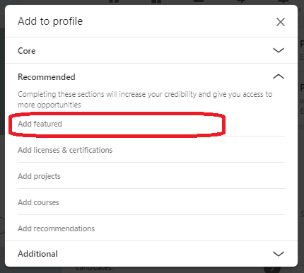 how to add featured section on linkedin

