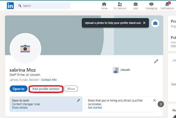 linkedin add profile section


