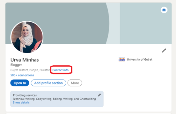 how can i share my linkedin profile url